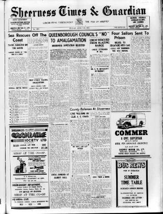 cover page of Sheerness Times Guardian published on June 13, 1947
