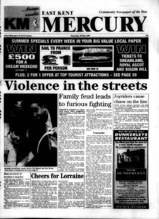 cover page of Deal, Walmer & Sandwich Mercury published on May 22, 1997