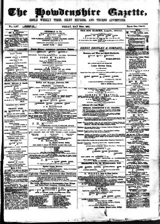 cover page of Howdenshire Gazette published on May 22, 1891