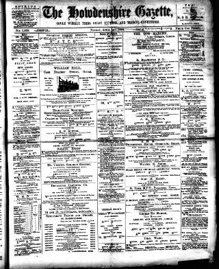 cover page of Howdenshire Gazette published on April 1, 1892