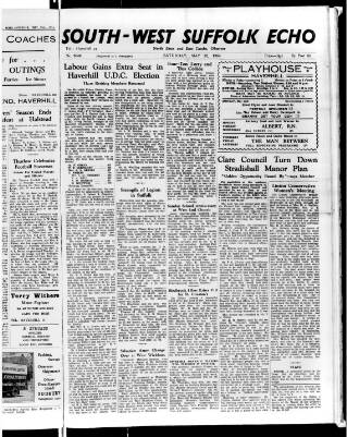 cover page of Haverhill Echo published on May 22, 1954