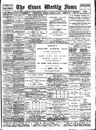 cover page of Essex Weekly News published on August 2, 1901