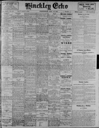 cover page of Hinckley Echo published on May 22, 1912