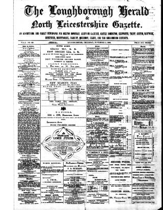 cover page of Loughborough Herald & North Leicestershire Gazette published on November 2, 1882