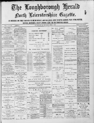 cover page of Loughborough Herald & North Leicestershire Gazette published on April 1, 1886