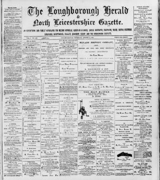 cover page of Loughborough Herald & North Leicestershire Gazette published on August 2, 1888