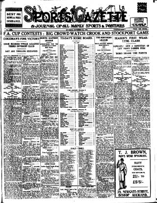 cover page of Sports Gazette (Middlesbrough) published on November 28, 1931