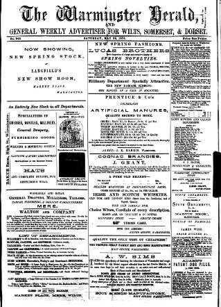 cover page of Warminster Herald published on May 22, 1875