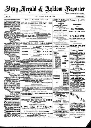 cover page of Bray and South Dublin Herald published on April 1, 1899