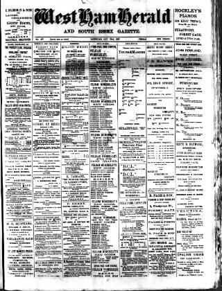 cover page of West Ham and South Essex Mail published on May 22, 1897