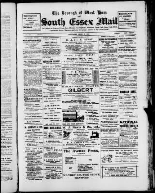 cover page of West Ham and South Essex Mail published on April 1, 1905