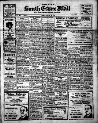 cover page of West Ham and South Essex Mail published on August 2, 1918
