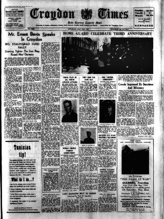 cover page of Croydon Times published on May 22, 1943