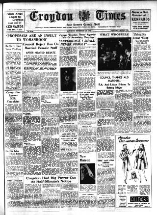 cover page of Croydon Times published on November 2, 1946