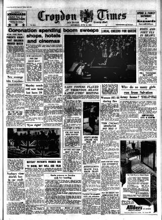 cover page of Croydon Times published on June 13, 1953