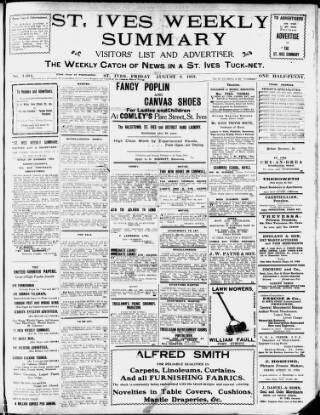 cover page of St. Ives Weekly Summary published on August 2, 1912