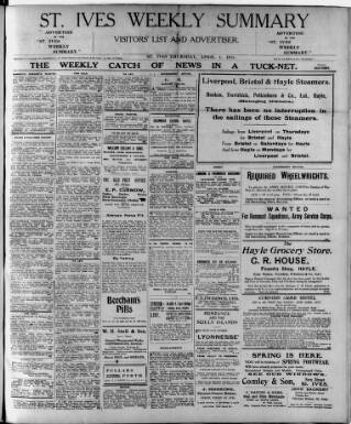 cover page of St. Ives Weekly Summary published on April 1, 1915
