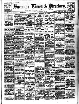 cover page of Swanage Times & Directory published on December 13, 1924