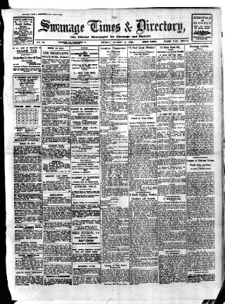 cover page of Swanage Times & Directory published on August 2, 1929
