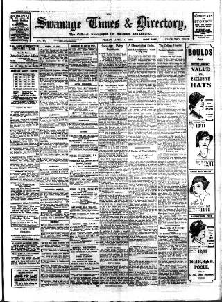 cover page of Swanage Times & Directory published on April 1, 1932
