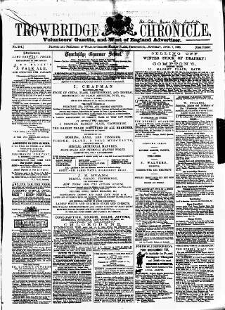 cover page of Trowbridge Chronicle published on April 1, 1865