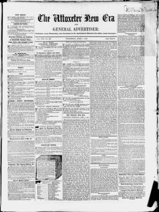 cover page of Uttoxeter New Era published on April 1, 1863