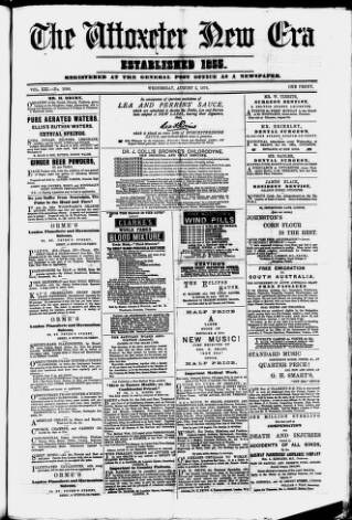 cover page of Uttoxeter New Era published on August 2, 1876