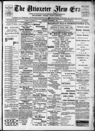 cover page of Uttoxeter New Era published on November 2, 1898