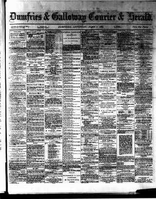 cover page of Dumfries & Galloway Courier and Herald published on August 2, 1884