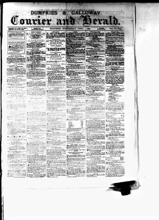 cover page of Dumfries & Galloway Courier and Herald published on April 1, 1885