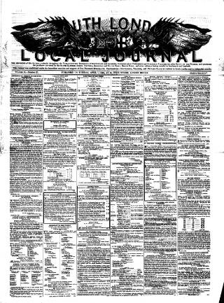 cover page of South London Journal published on April 1, 1856