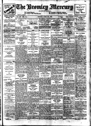 cover page of Bromley & West Kent Mercury published on June 13, 1930