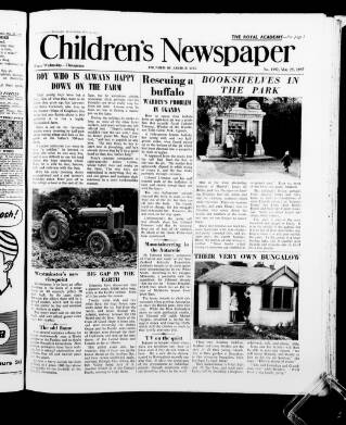 cover page of Children's Newspaper published on May 25, 1957
