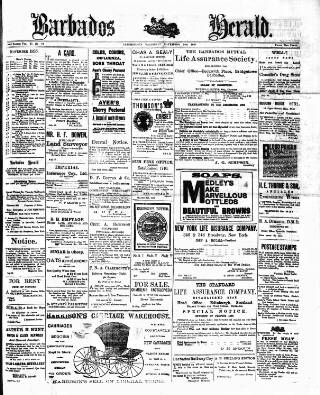 cover page of Barbados Herald published on November 2, 1895