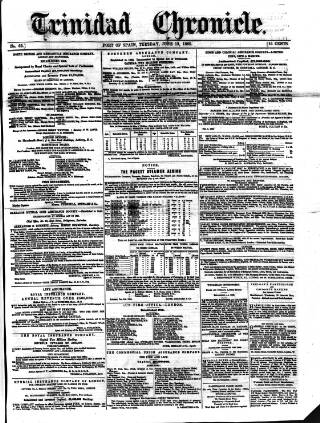 cover page of Trinidad Chronicle published on June 13, 1865