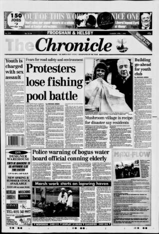 cover page of Chester Chronicle (Frodsham & Helsby edition) published on April 1, 1999
