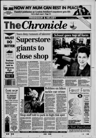 cover page of Chester Chronicle (Frodsham & Helsby edition) published on November 26, 1999