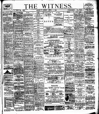 cover page of Witness (Belfast) published on April 1, 1898