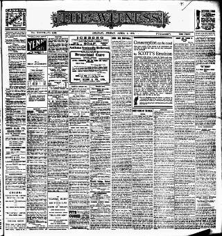 cover page of Witness (Belfast) published on April 1, 1910