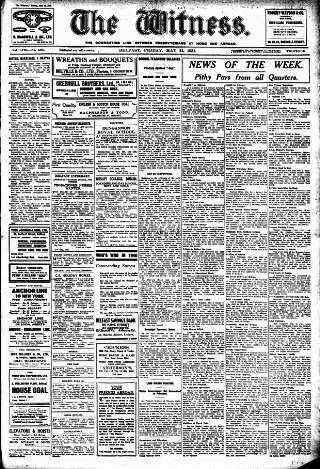 cover page of Witness (Belfast) published on May 22, 1931