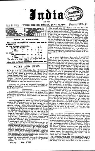 cover page of India published on June 13, 1902