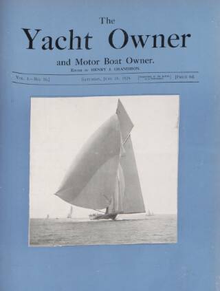 cover page of Yacht Owner and Motor Boat Owner published on June 28, 1924