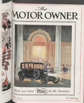 cover page of Motor Owner published on November 1, 1925