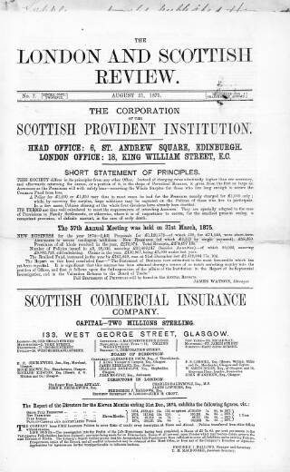 cover page of London and Scottish Review published on August 31, 1875