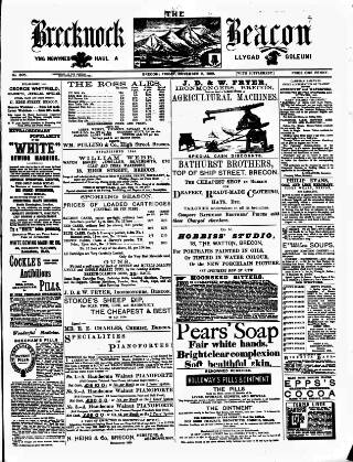 cover page of Brecknock Beacon published on November 2, 1888
