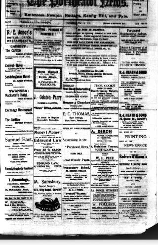 cover page of Porthcawl News published on May 22, 1919
