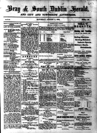 cover page of Bray and South Dublin Herald published on August 2, 1902