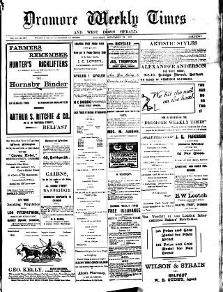 cover page of Dromore Weekly Times and West Down Herald published on September 28, 1912