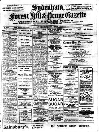 cover page of Sydenham, Forest Hill & Penge Gazette published on August 2, 1918
