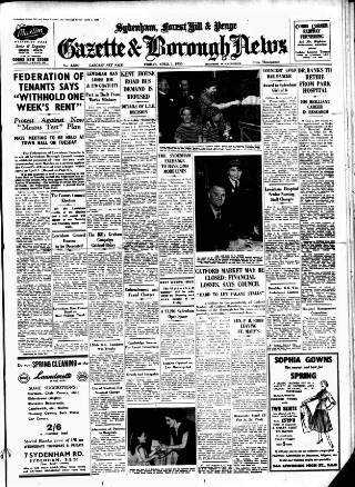cover page of Sydenham, Forest Hill & Penge Gazette published on April 1, 1955